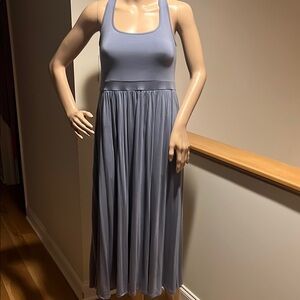 Elegant Blue Sleeveless Dress